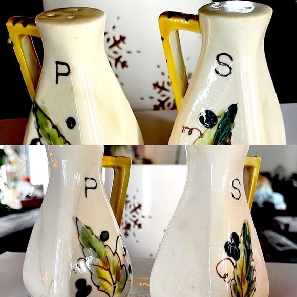 Ceramic Salt & Pepper Shakers with Iron Holder - Picture 9 of 9
